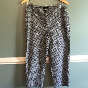 Talbots black and white straight leg dress pants. Brass and black buttons.Size 6
